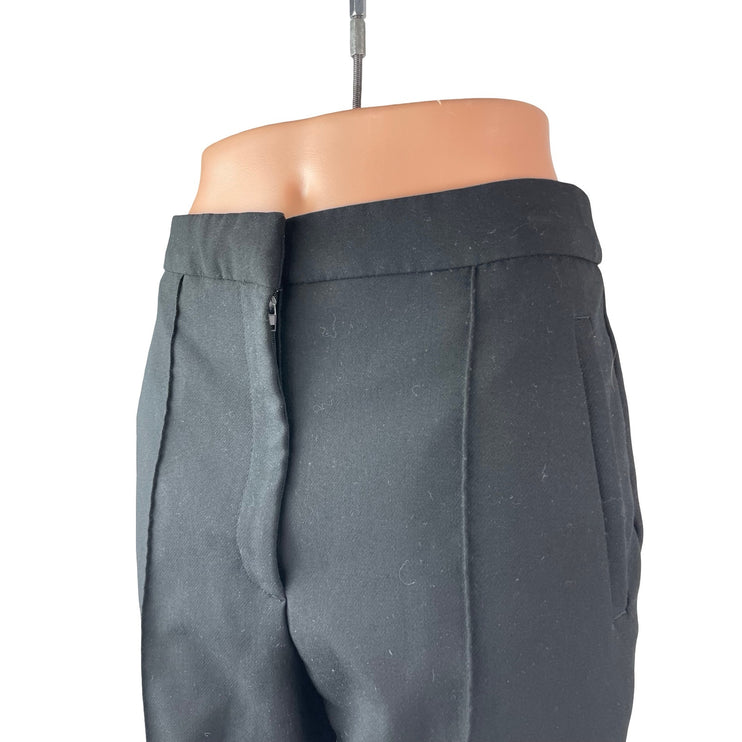 Zara Womens Black High Waisted Pintuck Straight Leg Trousers Dress Pants Size M
