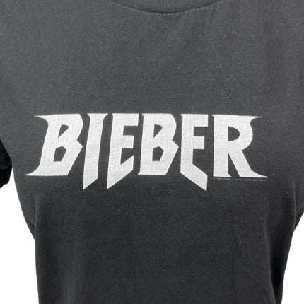 Justin Bieber Singer Black White Crew Neck Short Sleeve T Shirt Tee Top Size M