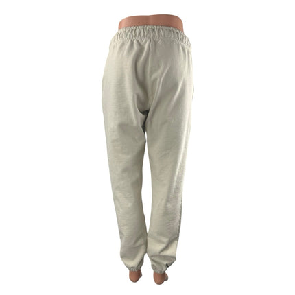 Talentless Cream High Rise Gym Athletic Activewear Trousers Jogger Sweat Pants M