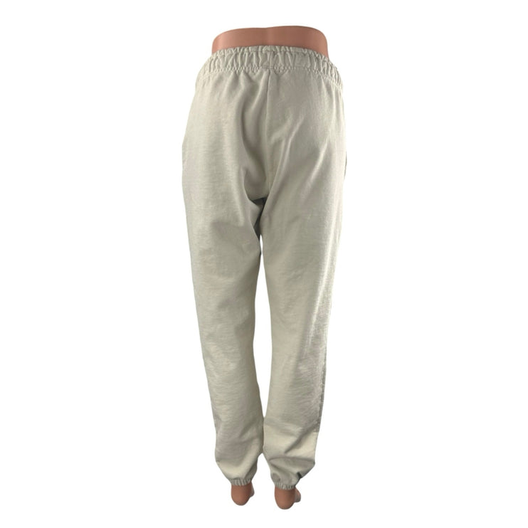 Talentless Cream High Rise Gym Athletic Activewear Trousers Jogger Sweat Pants M