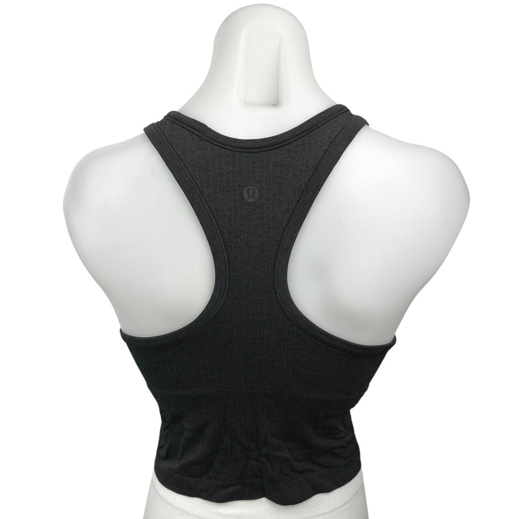 Lululemon Black Racerback Sleeveless Workout Athletic Crop Tank Top Size 4