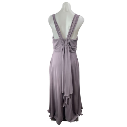 Morilee Purple Lilac Sleeveless V Neck Drape Bridesmaid Gown Maxi Dress Size 8