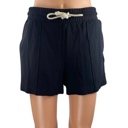 Ann Taylor LOFT Black Drawstring High Waisted Pleated Casual Mini Shorts Size S