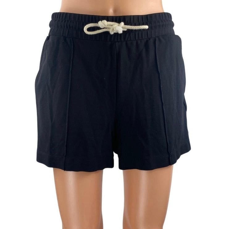 Ann Taylor LOFT Black Drawstring High Waisted Pleated Casual Mini Shorts Size S
