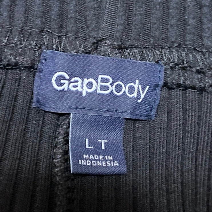 Gap Body Women's Black Ribbed Knit High Rise Jogger Lounge Sweat Pants Size L