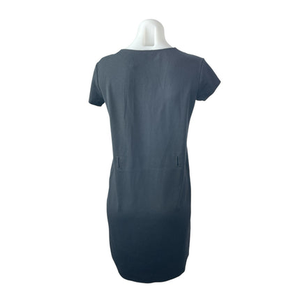 Massimo Dutti Women's Black Short Sleeve V Neck T Shirt Tee Mini Dress Size S