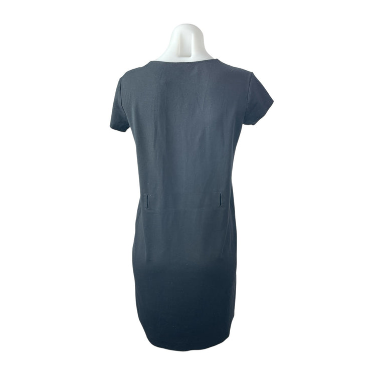 Massimo Dutti Women's Black Short Sleeve V Neck T Shirt Tee Mini Dress Size S