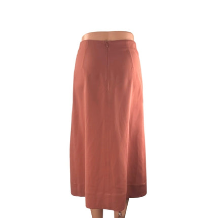 Arket Women's Coral High Waist Front Slit Career Zip Straight Midi Skirt Size 4