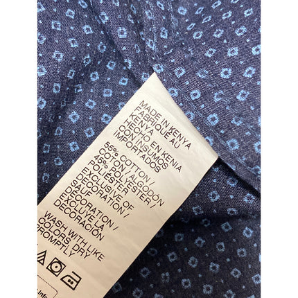 IZOD Saltwater Men's Blue Long Sleeve Button Down Pocket Dress Shirt Top Size M