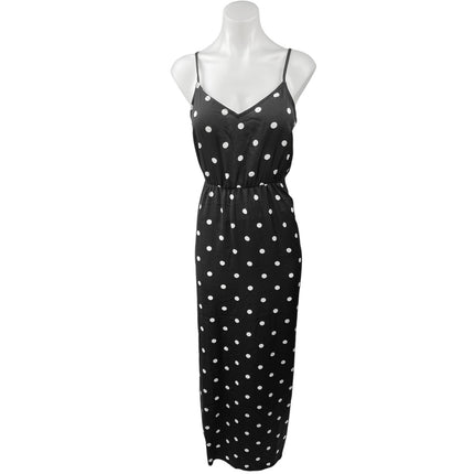 Divided by H&M Black White Polka Dots Sleeveless Sheath Cami Maxi Dress Size S