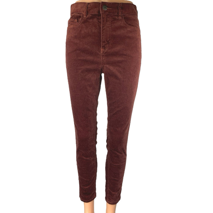 Ann Taylor Loft Women's Red Faux Suede High Waist Skinny Trousers Pants Size 27