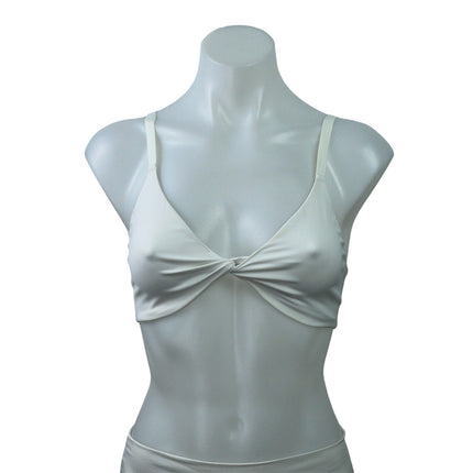 Gymshark Elevate White Twist Front Workout Activewear Bra Bralette Crop Top Sz S