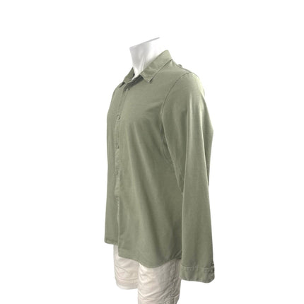 Lululemon Men's Green Collared Long Sleeve Loose Casual Button Down Shirt Top S