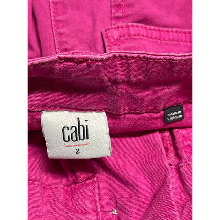 Cabi Women's Pink Mid Rise Straight Bermuda Utility Denim Jeans Shorts Size 2