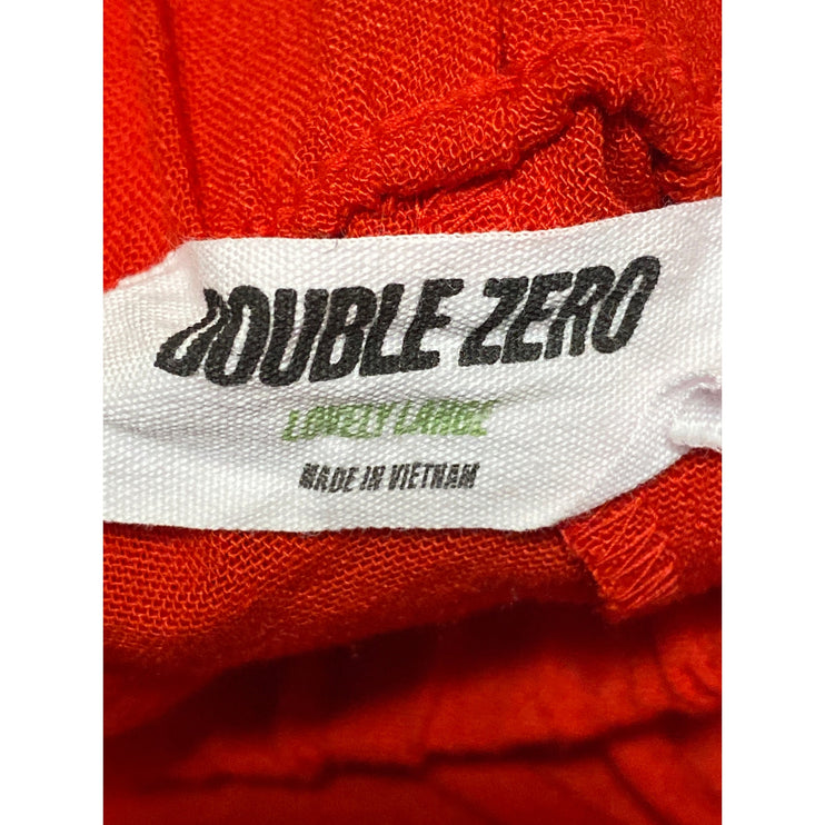 Double Zero Women's Red High Waist Drawstring Wide Leg Harem Palazzo Pants Sz L