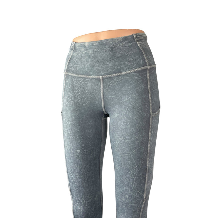 Lululemon Fast and Free Gray Skinny Yoga Athletic Activewear Leggings Pants Sz 4