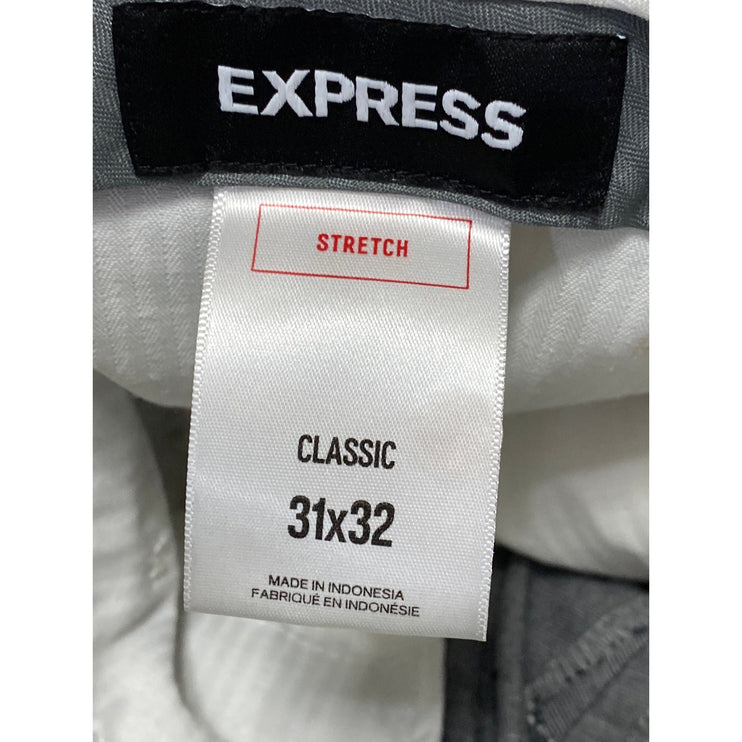 Express Women's Gray High Rise Straight Wide Leg Trousers Dress Pants Size 31X32