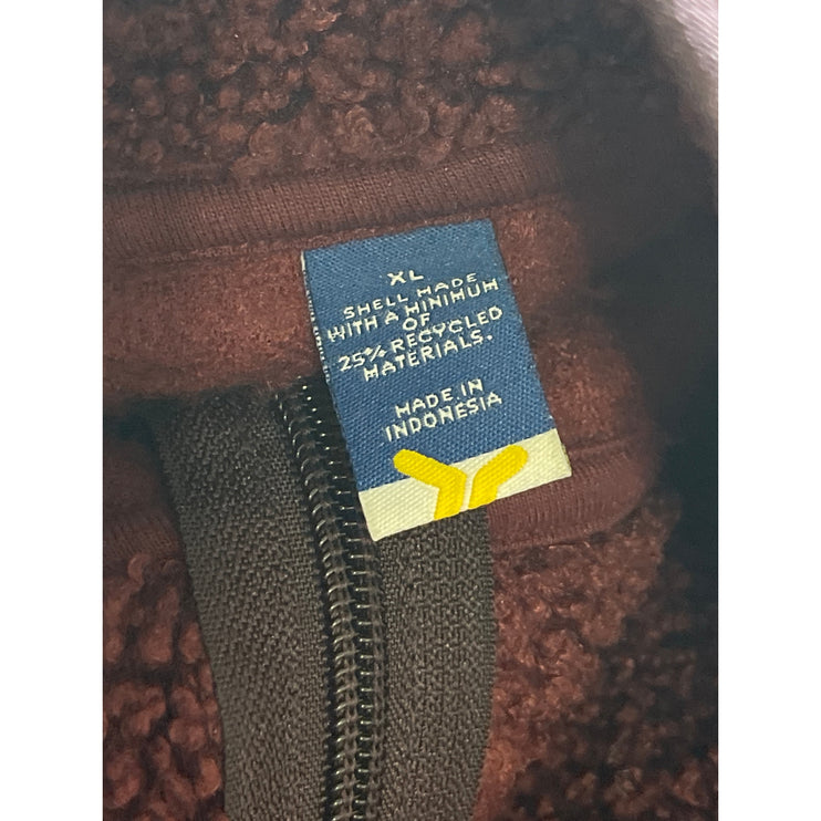 Old Navy Women's Red Faux Sherpa Fleece Half Zip Pullover Sweater Top Size XL