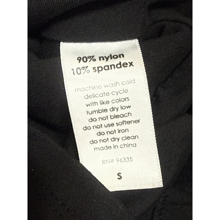 Susana Monaco Womens Black Long Sleeve Deep V Neck Fitted Blouse Crop Top Size S