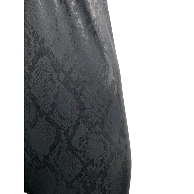 Fabletics Women's Black Snakeskin Twist Front Sleeveless Skinny Jumpsuit Size M