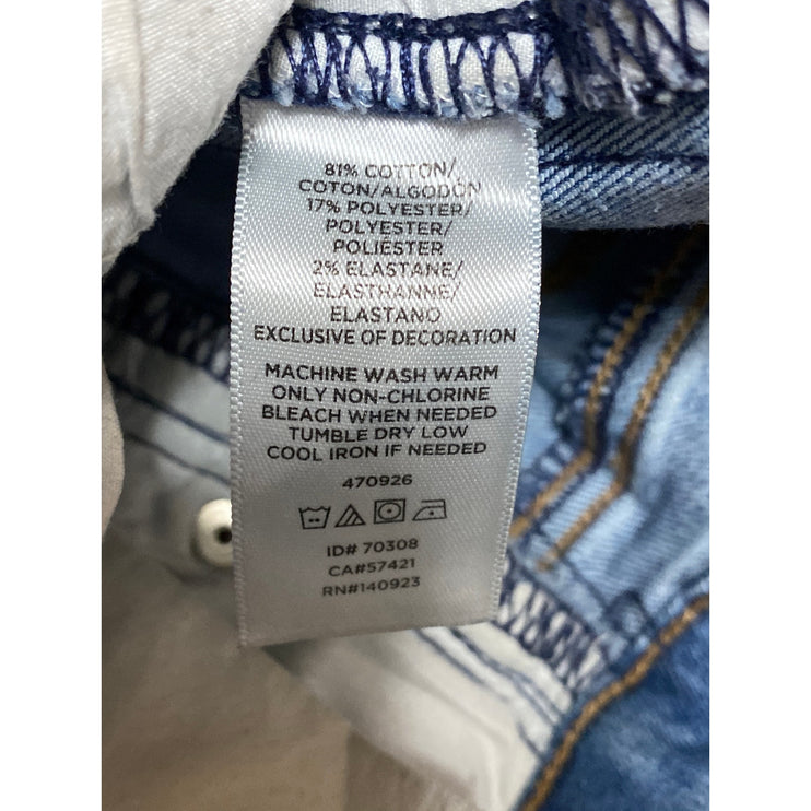 Loft Blue Side Striped Ripped Distressed High Rise Skinny Denim Jeans Pants Sz 2