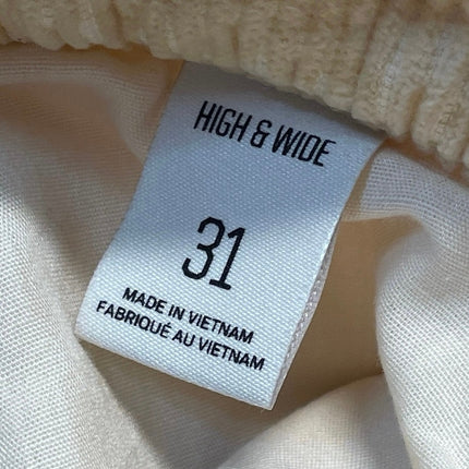 Urban Outfitters BDG Beige Corduroy High Waisted Wide Leg Baggy Pants Size 31