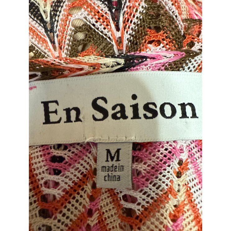 Anthropologie En Saison Multicolor Striped Abstract Sleeveless Blouson Dress M