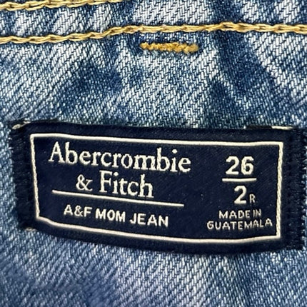 Abercrombie & Fitch Women's Blue Tie Waist High Rise Mom Denim Jeans Size 26