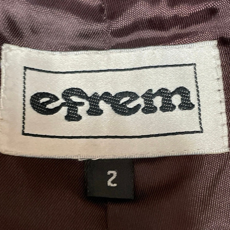 Vintage Efrem Women's Dark Brown 100% Leather Straight Trousers Pants Size 2