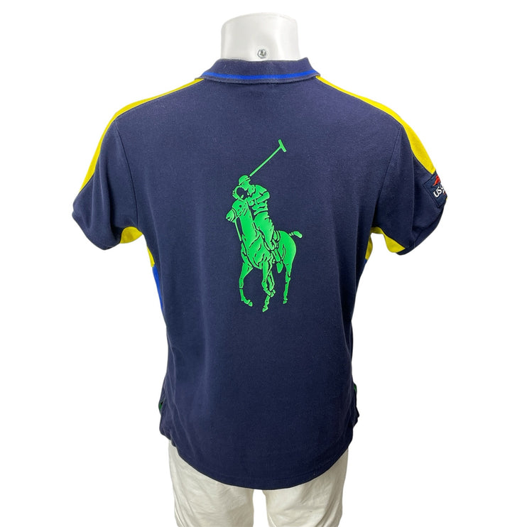 Polo Ralph Lauren US Open Tennis Tournament Navy Blue Short Sleeves Polo Shirt L