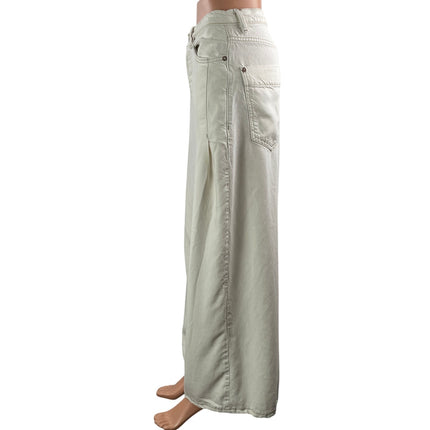 Free People We The Free Old West Slouchy White Wide Leg Baggy Denim Jeans Sz 30