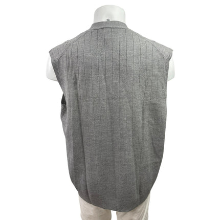 Brooks Brothers100% Wool Gray Cable Knit Button Down Cardigan Vest Tank Top XL