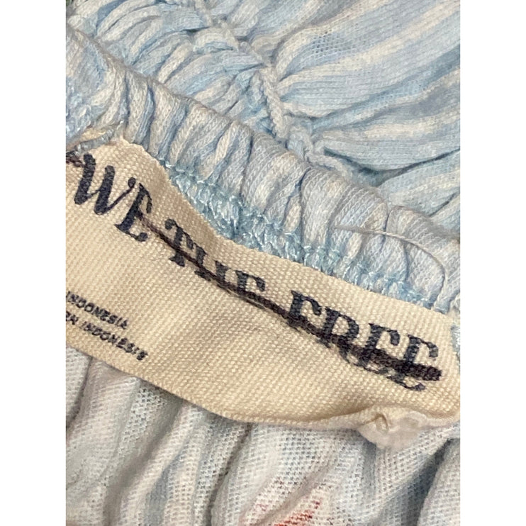 Free People We The Free Dolce Vita Blue Floral Ruffle Ruched Cami Tank Top Sz L