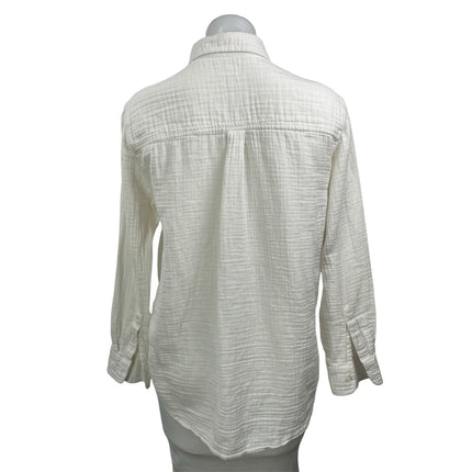Aritzia Wilfred Free Women's White 100% Cotton Long Sleeve Button Down Shirt XS