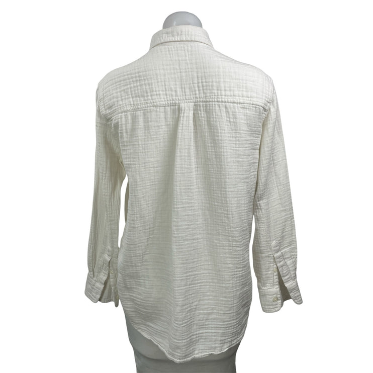 Aritzia Wilfred Free Women's White 100% Cotton Long Sleeve Button Down Shirt XS