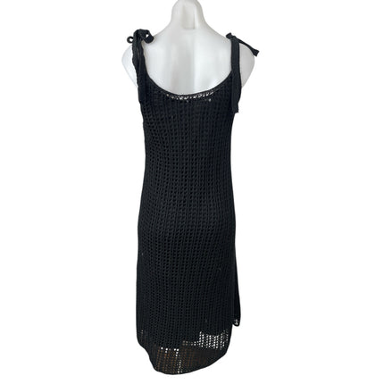 ZARA Black Crochet Knit Sleeveless Cami Camisole Mini A-line Tank Dress Size S