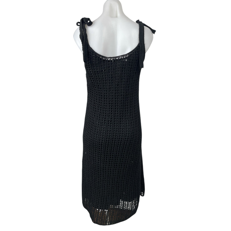 ZARA Black Crochet Knit Sleeveless Cami Camisole Mini A-line Tank Dress Size S