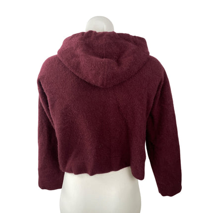 Naadam 100% Cashmere Women's Long Sleeve Crop Sweater Hoodie Sweatshirt Top Sz M