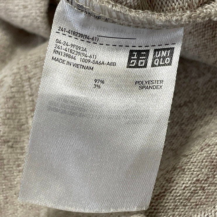 Uniqlo Women's Cream Tan Knit Turtle Neck Long Sleeve Pullover Sweater Top Sz M