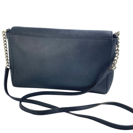 Kate Spade Charlotte Street 100% Leather Black Chain Strap Flap Crossbody Bag