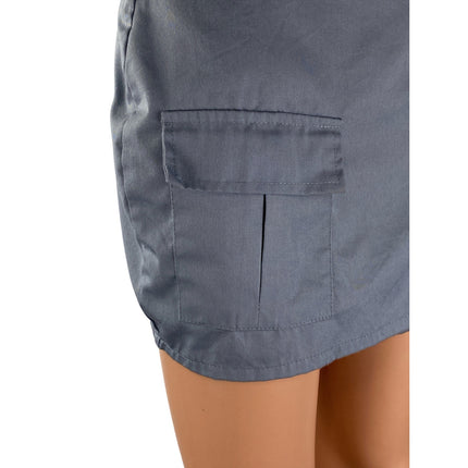 Motel Women's Gray Cargo Pocket High Rise Mini Athletic Utility Cargo Skirt XS