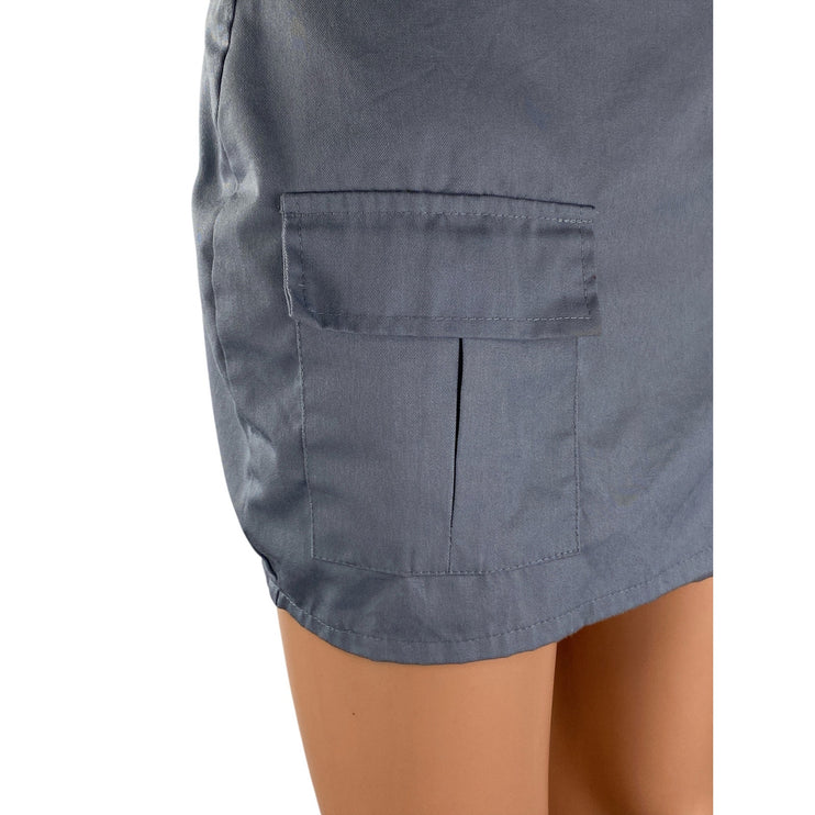 Motel Women's Gray Cargo Pocket High Rise Mini Athletic Utility Cargo Skirt XS