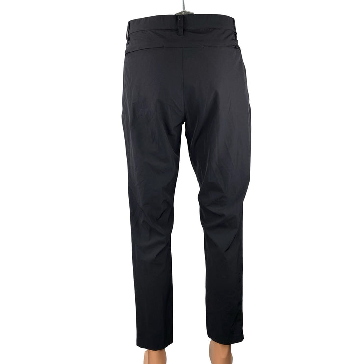 Fabletics Men's Black High Rise Slim Fit Tapered Trousers Office Dress Pants 30