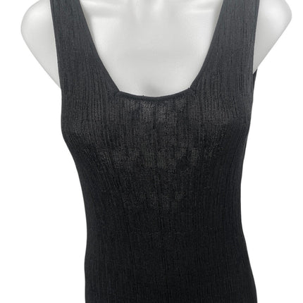 Zara Black Knit Sleeveless Cami Camisole Pullover Tank Bodycon Maxi Dress Size M