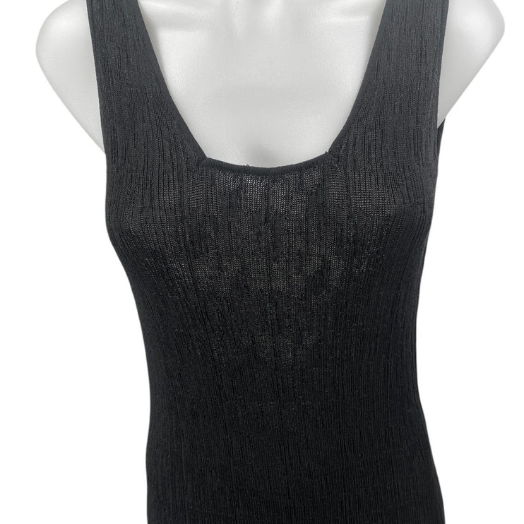 Zara Black Knit Sleeveless Cami Camisole Pullover Tank Bodycon Maxi Dress Size M
