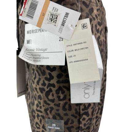 NEW William Rast Wild Cheetah Leopard Beige High Rise Skinny Denim Jeans Size 29