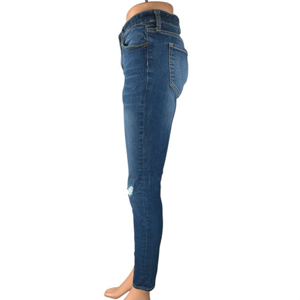 Gap Women's Blue Mid Rise Sculpted Legging Distressed Skinny Denim Jeans Size 8