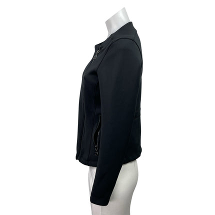 Joy Lab Women's Black Asymmetric Zip Long sleeve Moto Biker Coat Jacket Size XS