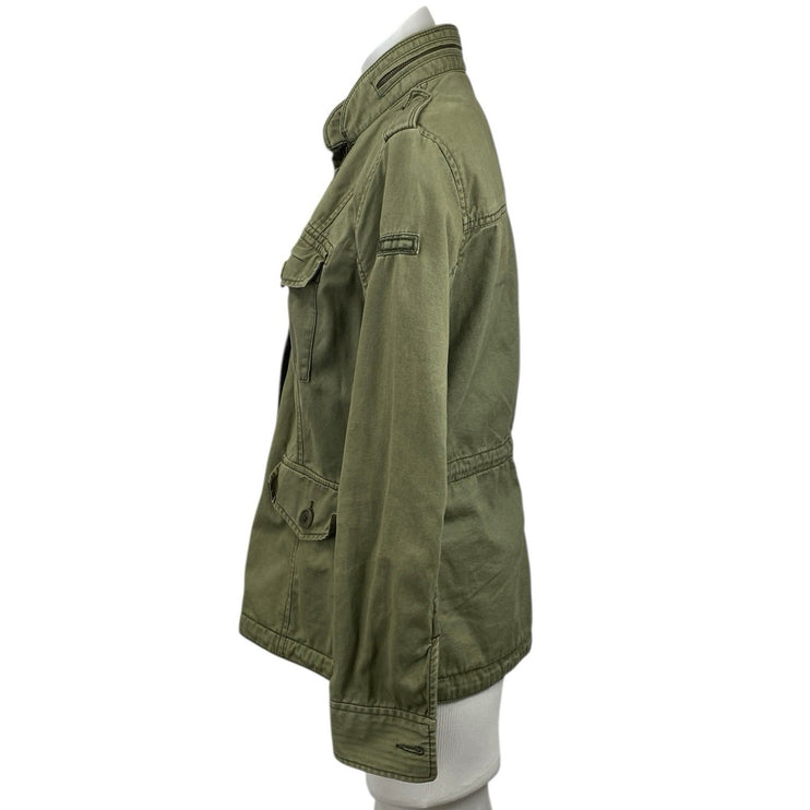 Abercrombie & Fitch Women's Green Long Sleeve Full Zip Utility Coat Jacket Sz M