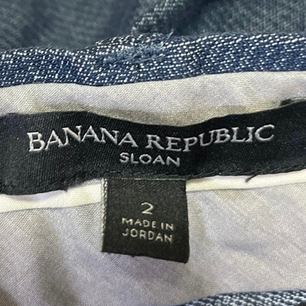 Banana Republic Sloan Women's Blue Mid Rise Straight Trousers Dress Pants Size 2